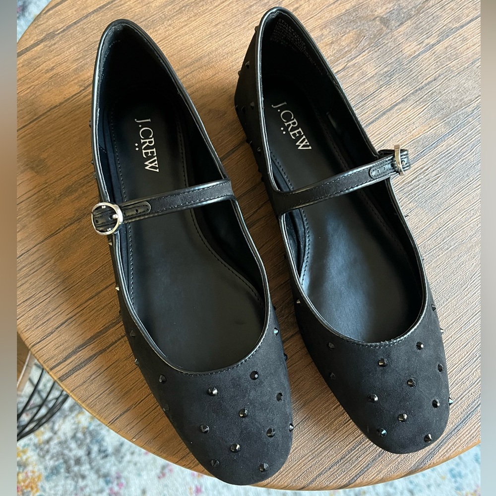 J Crew Factory Rhinestone Mary Jane flats 8.5